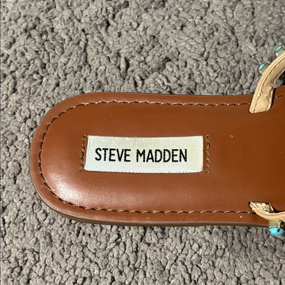 Steve Madden • Gypsy Colorful Boho Jewel Fringe Pom Pom Sandals - Picture 5 of 8
